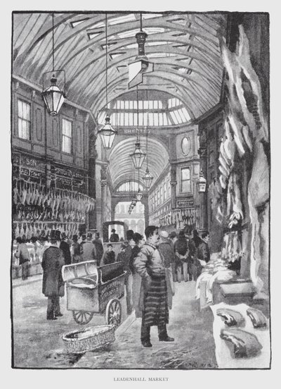 Leadenhall Market (litho) av William Luker