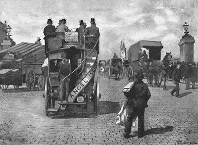 London Bridge, söder, 1891 av William Luker