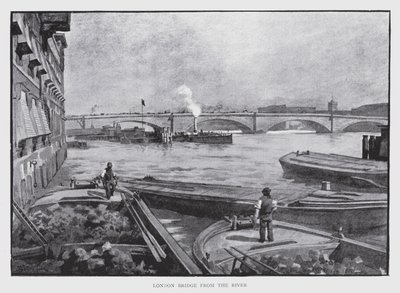 London Bridge for the River (litho) av William Luker