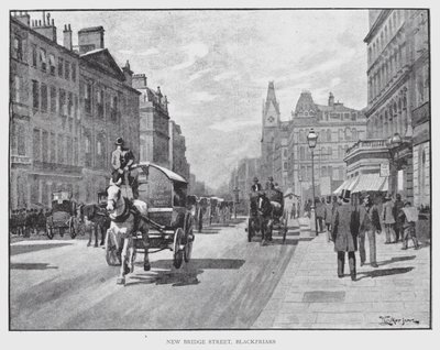 New Bridge Street, Blackfriars (litho) av William Luker