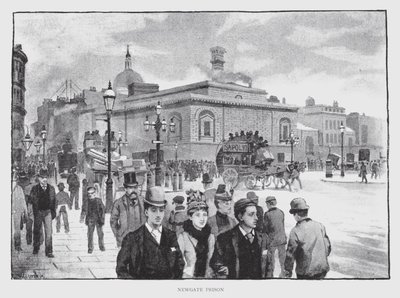 Newgate Prison (litho) av William Luker
