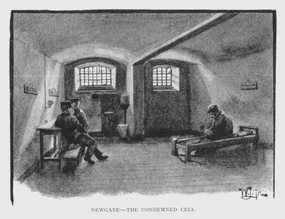 Newgate, den fördömda cellen (litho) av William Luker