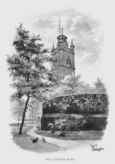 Old London Wall (litho) av William Luker