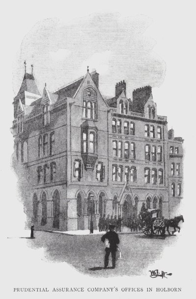Prudential Assurance Companys kontor i Holborn (litho) av William Luker