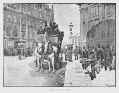 Queen Victoria Street (litho) av William Luker