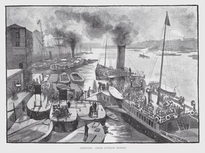 Frakt, från London Bridge (litho) av William Luker