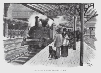 The Mansion House Railway Station (litho) av William Luker