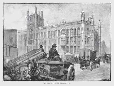 The Record Office, Fetter Lane (litho) av William Luker