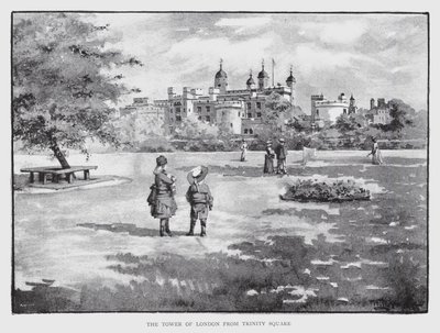The Tower of London från Trinity Square (litho) av William Luker