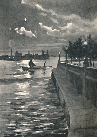 Westminster från Blackfriars Bridge - Night, 1891 av William Luker