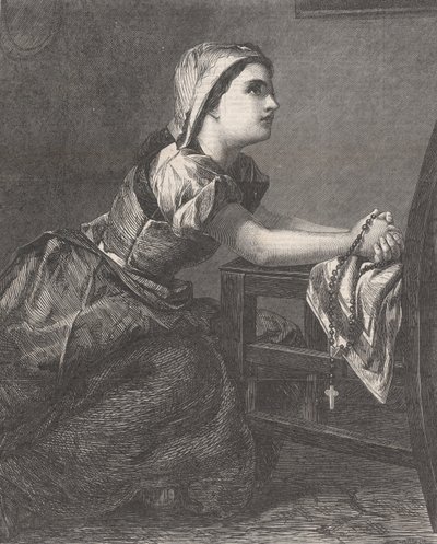 La Prière The Prayer, från Illustrated London News, 2 mars 1867. av William Luson Thomas