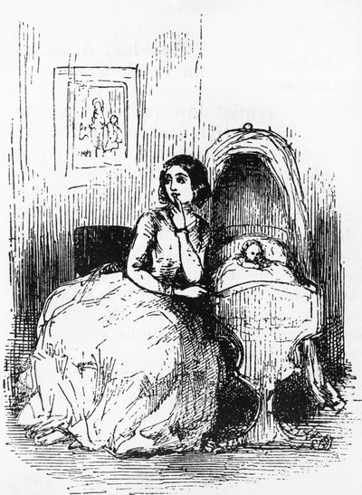 Illustration för historien om Pendennis, hans förmögenheter och olyckor, hans vänner och hans största fiende, roman av William Makepeace Thackeray (1811-1863), gravyr efter teckning av William Makepeace Thackeray (1811-1863), publicerad 1888, Boston av William Makepeace Thackeray