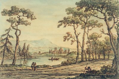 En utsikt över Florens (penna & bläck och akvarell) av William Marlow