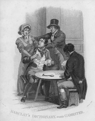 Barclays Dictionary, ord: Gamester (gravyr) av William Marshall (after) Craig