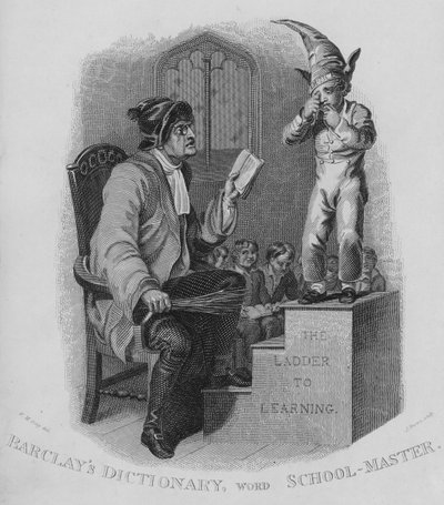 Barclays Dictionary, ord: Skolmästare (gravyr) av William Marshall (after) Craig