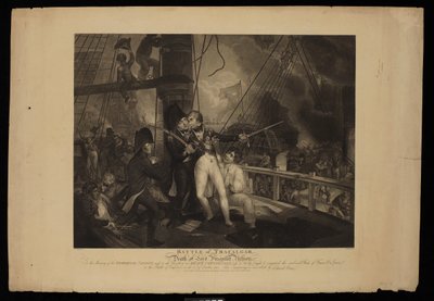 Slaget vid Trafalgar och Lord Viscount Nelsons död av William Marshall (after) Craig