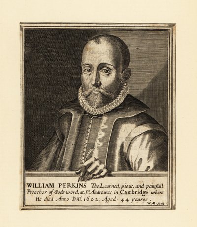 Porträtt av William Perkins, engelsk präst och Cambridge-teolog av William Marshall