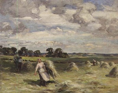 Skörd nära Saltoun, East Lothian av William Marshall Brown