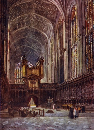Kings College Chapel Interiör från kören av William Matthison