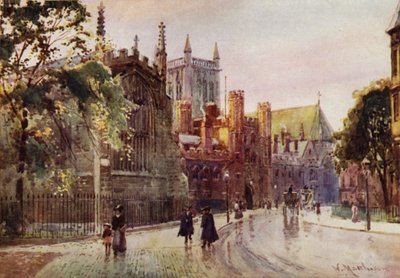 St Johns College Gateway och Tower från Trinity Street av William Matthison