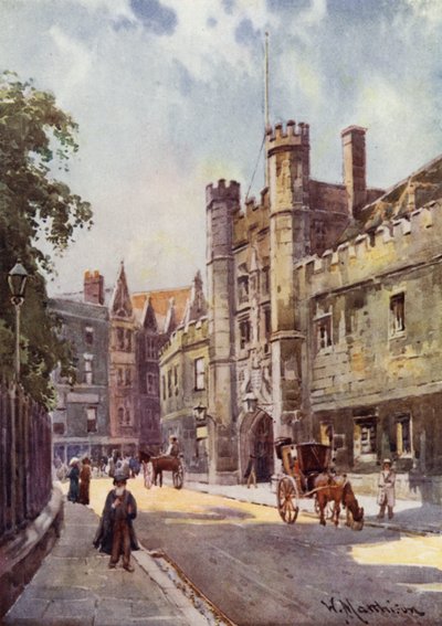 Gateway of Christs College från St Andrews Street av William Matthison