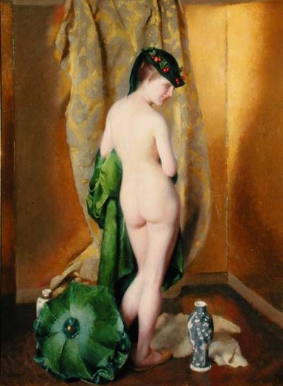 Fantasy Interlude (olja på duk) av William McGregor Paxton