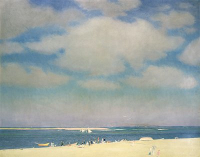 Havslandskap med sandstrand (The Beach at Chatham) ca 1915 (olja på duk) av William McGregor Paxton