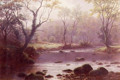 On the Wharfe (akvarell på papper) av William Mellor