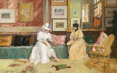 Ett vänligt samtal av William Merritt Chase