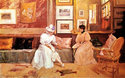 Ett vänligt samtal, 1895 av William Merritt Chase