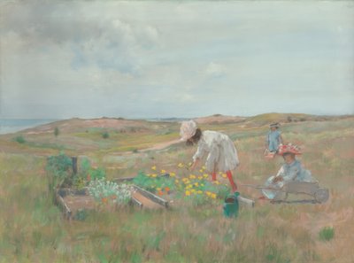 Att samla in blommor av William Merritt Chase