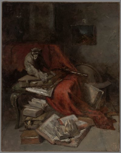 Apning med litteratur av William Merritt Chase