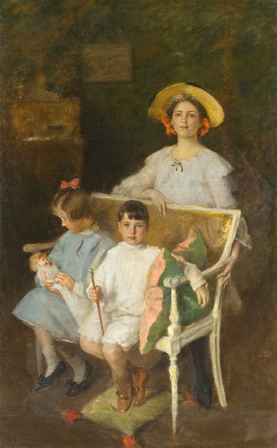 Porträttgrupp (Dorothy, Helen och Bob), ca 1904 (olja på duk) av William Merritt Chase