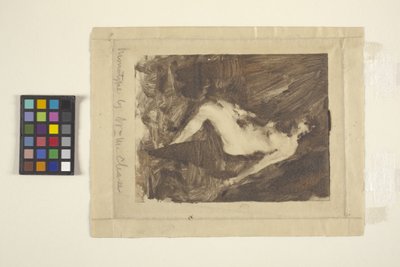 Sittande naken (monotyp) av William Merritt Chase