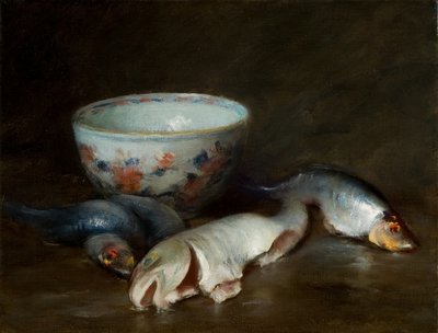 Stilleben med fisk 1910 (olja på duk) av William Merritt Chase