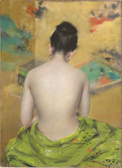 Studie av köttfärg och guld av William Merritt Chase