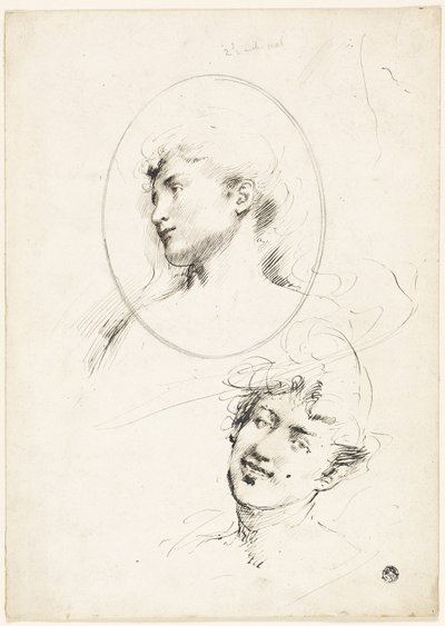 Två kvinnliga huvuden av William Merritt Chase