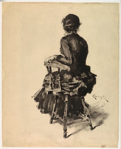 Sittande kvinna av William Merritt Chase