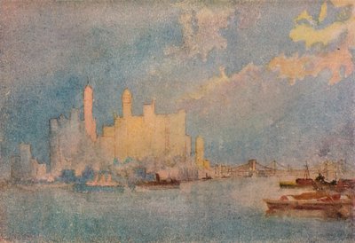 New York från sundet, c1913 av William Monk