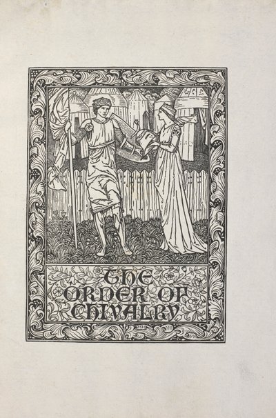 Illustration av William Morris, för "The Order of Chivalry". av William Morris