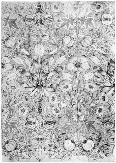 Tapeter med lilja och granatäpple, 1887 1934. av William Morris