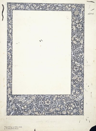 Originalritning för en helsideskant av William Morris