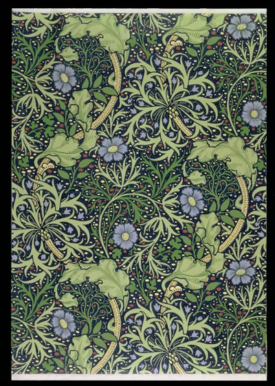 Seaweed Wallpaper Design, tryckt av John Henry Dearle (1860-1932), 1901 (tapet) av William Morris