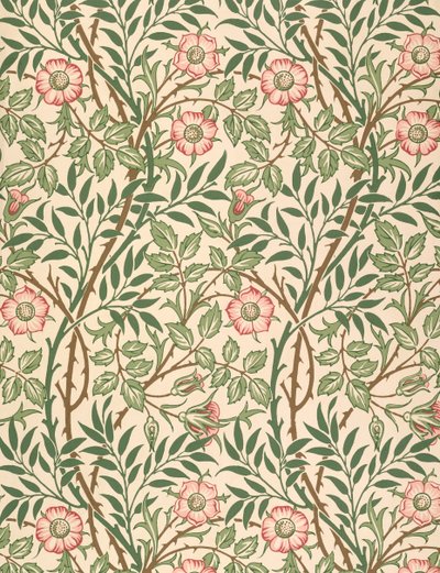 "Sweet Briar" design för tapeter, tryckt av John Henry Dearle (1860-1932) 1917 av William Morris