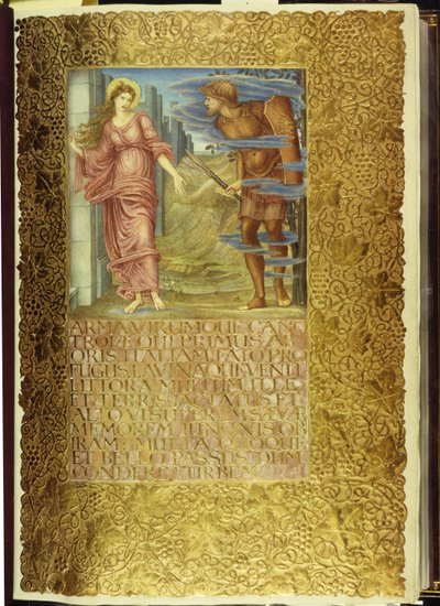 Venus och Aeneas, öppningen av bok I av Vergilius "Aeneid" av William Morris