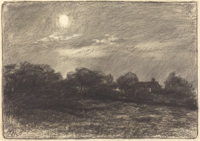 Kväll, gårdslandskap av William Morris Hunt