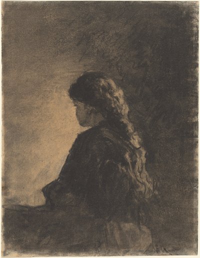 Sittande flicka av William Morris Hunt