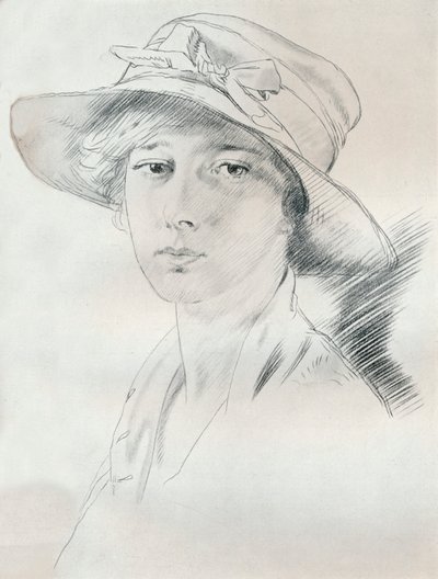 Porträttstudie med blyerts, 1900-talet 1932 av William Newenham Montague Orpen
