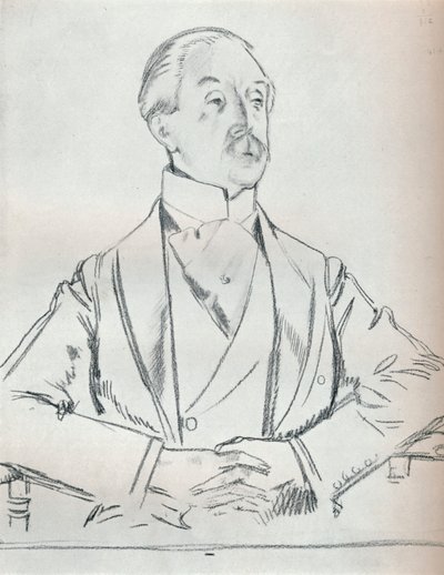 Porträttstudie med blyerts, 1900-talet 1932 av William Newenham Montague Orpen