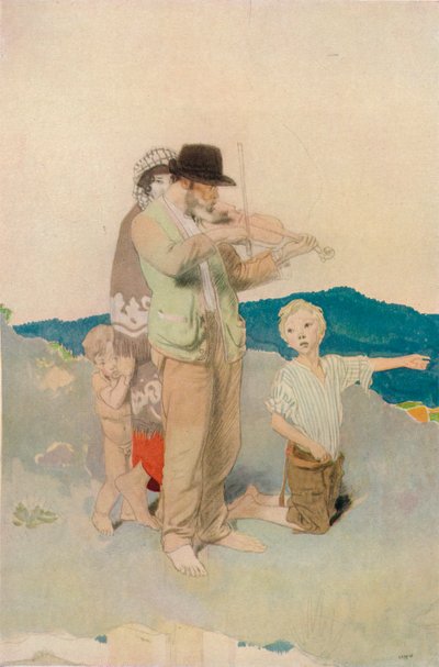 Spelmannen, Study for Central Group in the Wayside Wedding, c1923 av William Newenham Montague Orpen